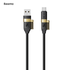 Hộp basemo 240W <span class=keywords><strong>4</strong></span>-in-1 lỏng Silicone Cáp dữ liệu, kép C, USB để L tương thích với <span class=keywords><strong>iPhone</strong></span> 11, 12, 13, 14, và 15. - Product Image 3