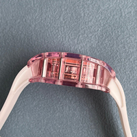 Montre mécanique pour femme 07-02, très vendue, avec boîtier en cristal rubis, cadran en diamant cultivé, montre haut de gamme pour occasions spéciales et banquets