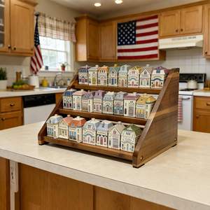 Estante para Especias de Madera de Acacia de 3 Niveles para Encimera y Armario - Capacidad para 21 Frascos, Organizador de <span class=keywords><strong>Despensa</strong></span>, Estantes Ajustables - Product Image 2