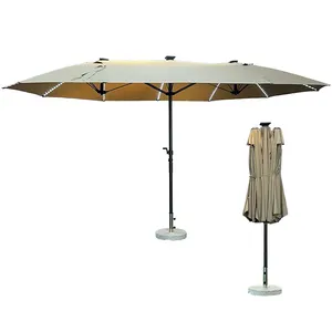 Pengyi grande tailleparasol double face en fibre de verre parapluie personnalisé grand parapluie double face parasol de mobilier d'extérieur