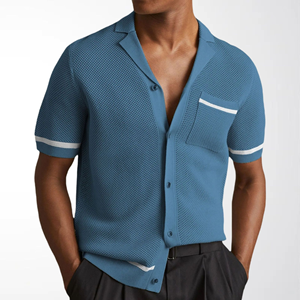 <span class=keywords><strong>Polo</strong></span> da Uomo Personalizzabile con Logo, Tinta Unita, Traspirante, in Maglia Bonded, a Maniche Corte, con Collo, Scavato, per l'Estate, Abbigliamento Casual - Product Image 3