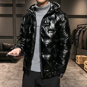 Trend Black Shiny Down Jacket Ropa para hombres y mujeres Abrigo de invierno Puffer Loose Thick Hooded - Product Image 1