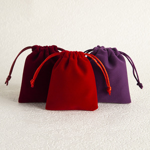 Velvet <b>Drawstring</b> Bags 8x10cm Jewelry Storage <b>Pouches</b> Rectangular Eco Friendly Packaging For Earrings Gifts - Product Image 1
