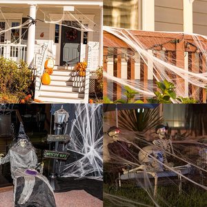 Telaraña <span class=keywords><strong>Artificial</strong></span> <span class=keywords><strong>para</strong></span> Decoración <span class=keywords><strong>de</strong></span> Halloween, Accesorios <span class=keywords><strong>para</strong></span> Fiestas <span class=keywords><strong>de</strong></span> Terror, Telaraña Elástica Blanca - Product Image 5