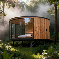 Cabane en bois personnalisable pour le glamping, maisonnette préfabriquée pour hôtel, complexe hôtelier, vacances, Airbnb, maison d'hôtes, maison conteneur à ossature acier