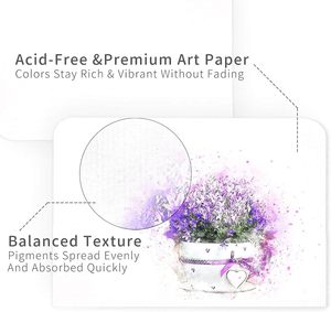 100 cartes postales aquarelles couleur naturelle 300 g/m² 100 % coton 4x6 pouces vierges coins arrondis A3/A4/A5 pressées à froid - Product Image 5