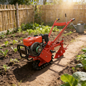 Multifunctionele kleine kettingaangedreven <span class=keywords><strong>cultivator</strong></span> met één wiel, diesel aangedreven mini-akkerbouwmachine - Product Image 3