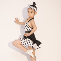 Kostum Tari Latin Chiffon Solid Wd002 Tampilan Mewah 2026 Musim Panas Baru untuk Latihan dan Pertunjukan Anak Perempuan Set 2 Potong