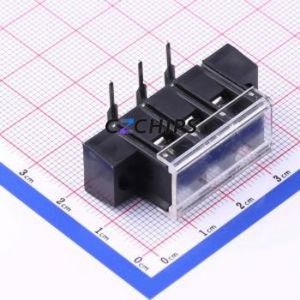 KF28RM-7.62-3P Barrier Terminal Block Bent Lead Through Hole,P=7.62mm Connector With Cover Plate 7.62mm 1x3P Right Angle Pin - Product Image 1