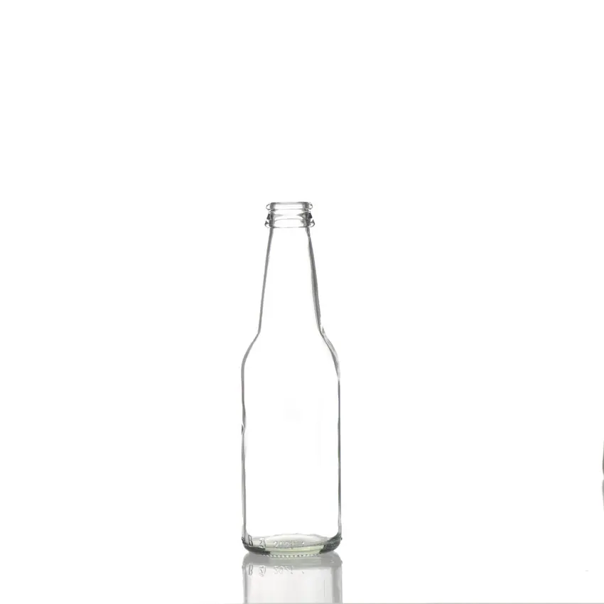 factory produces 250ml clear glass soda bottles with metal caps with custom logo