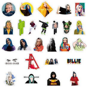 50 Pegatinas de <span class=keywords><strong>Billie</strong></span> Eilish, Resistentes al Agua, para Maletas, Laptops, Guitarras, Patinetas, Juguetes, Adhesivos Bonitos - Product Image 6