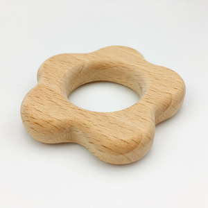 Nouveau bébé produits fleur en forme de hêtre chaîne dentaire <span class=keywords><strong>collier</strong></span> en bois dents pendentif - Product Image 4