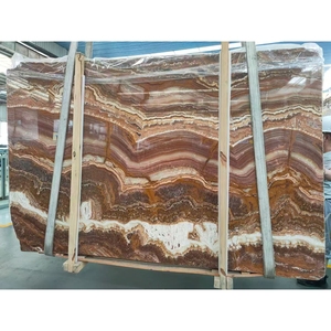 Newstar nhà máy trực tiếp đá tự nhiên chất lượng tốt màu vàng mật ong Onyx sàn đá cẩm thạch gạch nâu phiến đá cẩm thạch hổ Onyx - Product Image 4