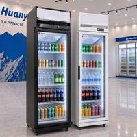 Réfrigérateur commercial vertical à porte vitrée, vitrine réfrigérée ventilée pour la présentation de boissons