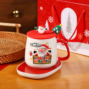 Creative <b>Christmas</b> <b>Gift</b> Mug Set Ceramic Coffee Mug with Mug Warmer - Product Image 5