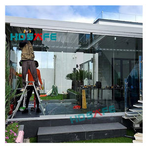 HDSAFE Exterior Frameless Movable Vidro Parede Partição Completa Porta Pilha Aberta Varanda Pátio Sunroom Escritório Partição Porta - Product Image 3