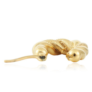 Pendientes de Aro Trenzados de Acero Inoxidable Dorado en Forma de U, Joyería de Moda 19041 - Product Image 2