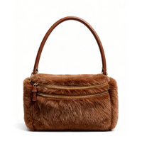 Sac à bandoulière en fausse fourrure personnalisé pour femme, sac à main zippé, sac de mode hiver OEM ODM