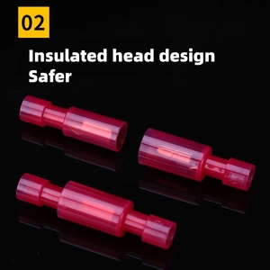 Terminales de crimpado tipo bala con aislamiento de nailon - Pares de conectores macho y hembra para cableado rápido al precio más favorable - Product Image 3
