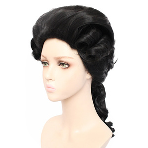 Mujeres sintético abogado juez barroco rizado disfraz <span class=keywords><strong>pelucas</strong></span> Deluxe histórico largo Rubio Cosplay peluca para Halloween Cosplay - Product Image 5