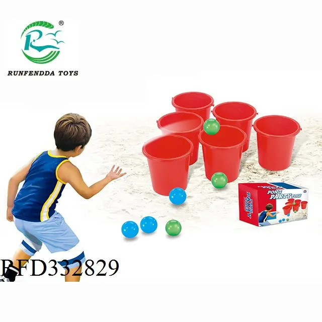 Outdoor Sports Beach toys Throwing Ping Pong Balls Game Bucket Set Toss Game For Kids