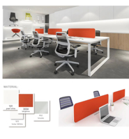 Escritorio de oficina modular de madera moderno, 2, 4, 6, 8 plazas, estación de trabajo de coworking, espacio abierto extensible, muebles de trabajo, personal de oficina