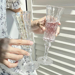 แก้วแชมเปญทรงเพชร แก้วน้ำผลไม้ แก้วไวน์ลายเสาโรมันโบราณ - Product Image 5
