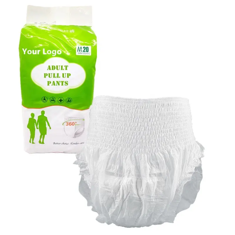 Venta al por mayor de ropa interior para la incontinencia personas mayores adultos Pull Up pantalones de todos los tamaños más baratos naturales suaves pantalones de pañales para adultos para la venta