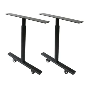רגליים שולחן הרמה מודרני שולחן עבודה פלדה קפה אוכל מתכת להרחבה גובה רגליים טלסקופיות מתכווננות עם גלגלים