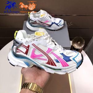 Sneakers Chunky Unisexe en Maille Blanche, Noire et Argentée, Style Rétro Running pour Streetwear, Balenciagaes - Product Image 4