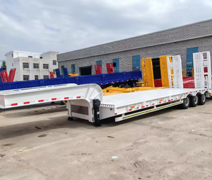 Remolque de Plataforma Baja de 100 Toneladas de Capacidad, 3 Ejes, Remolque de Plataforma Baja con Cuello de Cisne de 50, 60 y 80 Toneladas, Semirremolque Lowboy en Venta - Product Image 4