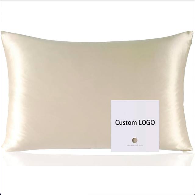 Wholesale 100% Pure Mulberry Silk Pillowcase High Quality Custom King Size with Embroidered Print 22 Momme Mulberry Silk