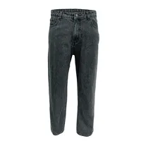 Jean délavé classique à 5 poches pour homme, pantalon en jean droit avec Logo brodé, coupe classique, Baggy en coton