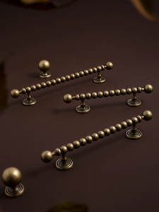 Poignées et boutons d'armoire en laiton <span class=keywords><strong>antique</strong></span> de <span class=keywords><strong>style</strong></span> perle solide Offre Spéciale poignée de cuisine en bronze boule ronde - Product Image 6