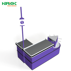 Mostrador <span class=keywords><strong>de</strong></span> Acero Resistente <span class=keywords><strong>de</strong></span> Doble Cara, Sin Electricidad, con Porta Bolsas y <span class=keywords><strong>Caja</strong></span> <span class=keywords><strong>Registradora</strong></span> para Tiendas Minoristas - Product Image 2