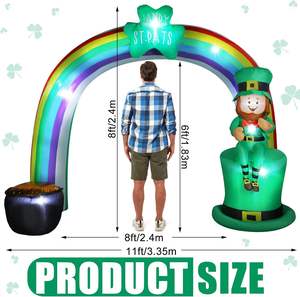 Arche gonflable de lutin arc-en-ciel pour décorations extérieures, fête de la Saint-<span class=keywords><strong>Patrick</strong></span> et Pâques, décorations gonflables amusantes et festives - Product Image 2