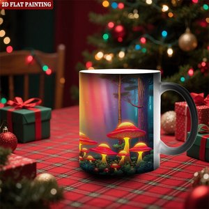 Heat Transfer Art Craft Blank Mug Frosted Black 11oz <b>Ceramic</b> Heat Sensitive Gift <b>Cup</b> - Product Image 2