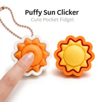 3D Printed Custom Fidget Keychain Creative Blue Cloud Shaped Fidget Keychain Stress Relief Toy Keychain Pendant