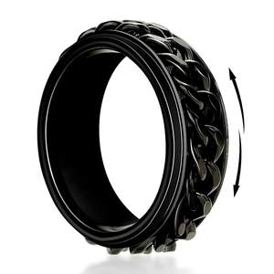 Commercio all'ingrosso interspago 8mm Fidget ansia Spinner anello tungsteno per uomo donna nero blu argento oro agitarsi anello ansia - Product Image 3