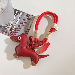 Hot Sale Custom Dog Designer Pu Leather Keychain <b>Bag</b> Charm Pendant Car Keyring Luxury Dog KeyChain Animals Leather Keychain - Product Image 5
