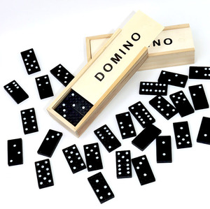 Juego de Dominó de 28 Fichas con Números Clásicos, Mesa de Billar Interior, Dominó Negro Personalizable de Alta Calidad con Caja de Almacenamiento de Madera - Product Image 5