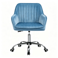 Fauteuil pivotant en velours de luxe, hauteur réglable, chaise rembourrée pour salon, chambre à coucher, bureau