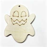 Ensemble de découpes en bois fantôme non finies avec neuf motifs faciaux distincts, ornements vierges DIY pour Halloween, pour achat en gros de matériel de loisirs créatifs