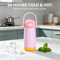 Bouteille d'eau isotherme portable en acier inoxydable 316 de qualité supérieure pour enfants, anti-fuite, double mode de consommation, avec paille, personnalisable avec logo, pour activités extérieures