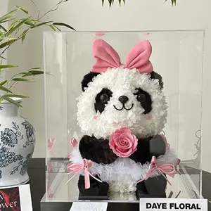 Оптовая продажа, день рождения, Гортензия, кукла, панда, подарок на День Святого Валентина, настоящий навсегда бессмертный вечный цветок, сохраненная Роза