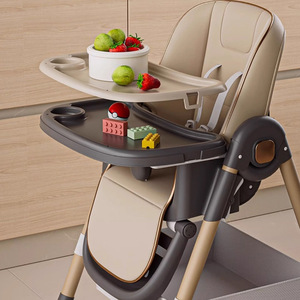 Silla Alta Multifuncional para Bebé, Altura Ajustable, Plegable y Portátil, con Bandeja para Alimentación Infantil de 0 a 12 Meses - Product Image 3