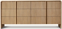 Home Meubles de chambre à coucher en bois de luxe faits à la main Commode 6 tiroirs en bois massif de chêne