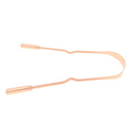 Nettoyant de langue en forme de U écologique et naturel personnalisé, sac en coton portable, pack de grattoir de langue en cuivre pur à 100%