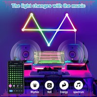 Barre lumineuse LED RGBIC intelligente à contrôle Wi-Fi, synchronisation rythmique musicale, pour TV, chambre, décoration de jeux, éclairage mural