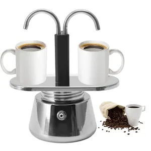 Cafetera italiana de grado alimenticio Moka Pot 2 tazas Espresso Acero inoxidable Moka Mocha Pot Espresso Coffee Maker